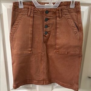Bohme Mocha Mousse Button-Front Mini Skirt